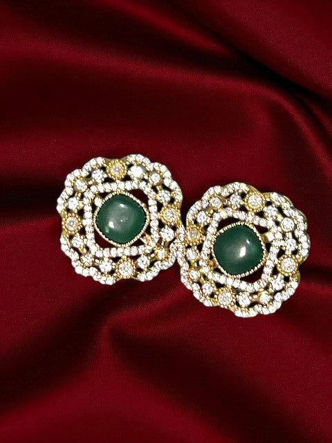 Emerald Crown Studs Earrings