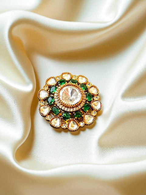 Arina Floral Emerald Ring