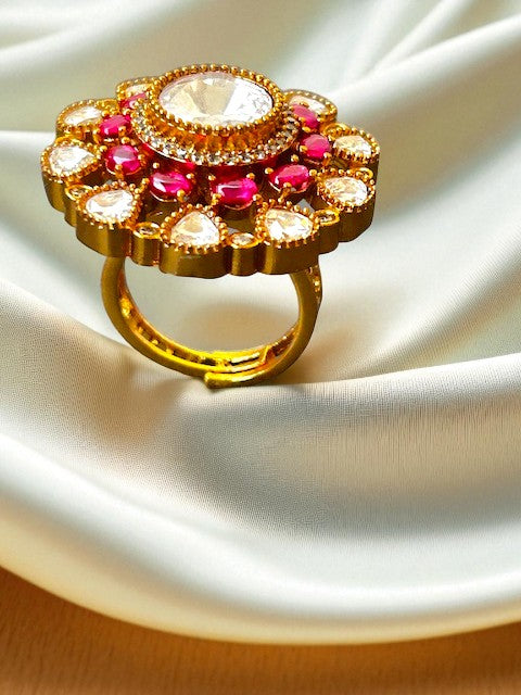 Arina Floral Ruby Ring