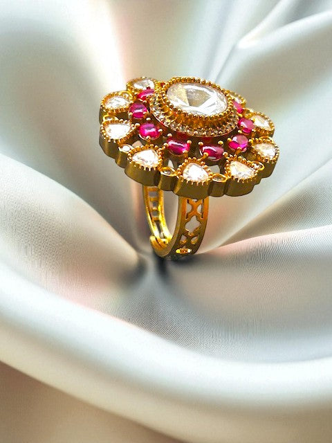 Arina Floral Ruby Ring
