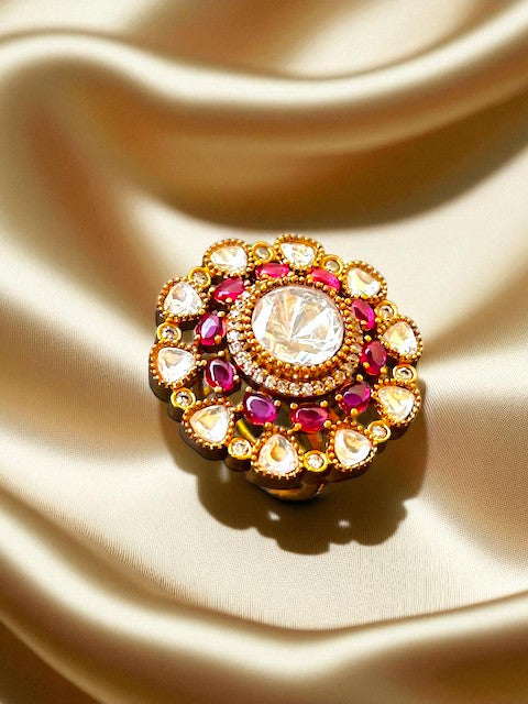 Arina Floral Ruby Ring