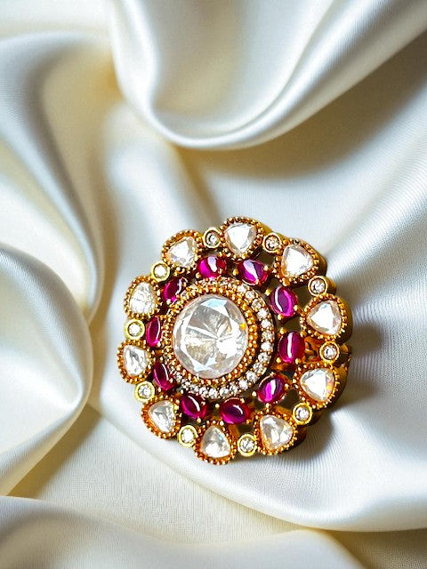 Arina Floral Ruby Ring