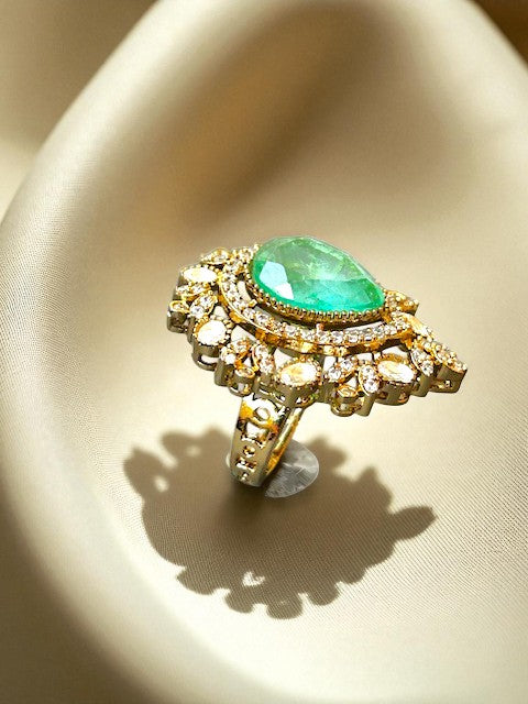 Sitara  sea green ring