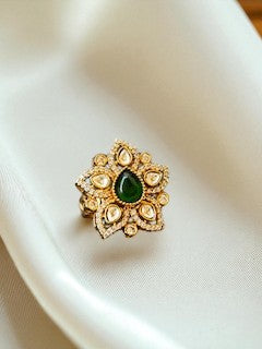 Diya Emerald Green Ring