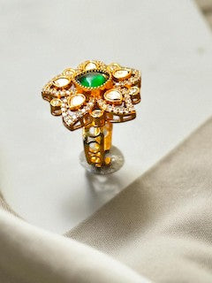 Diya Emerald Green Ring