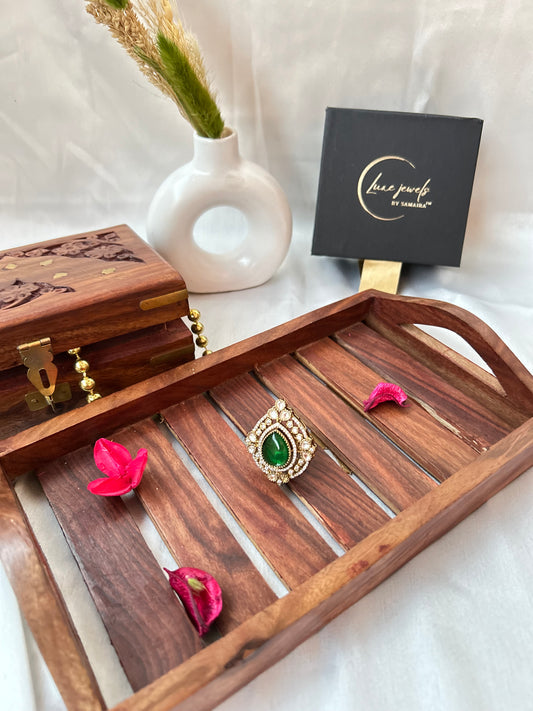 Regal Emerald Statement Ring