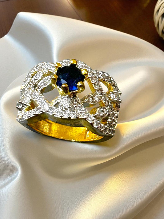 Lyna sapphire Blue Gold Ring